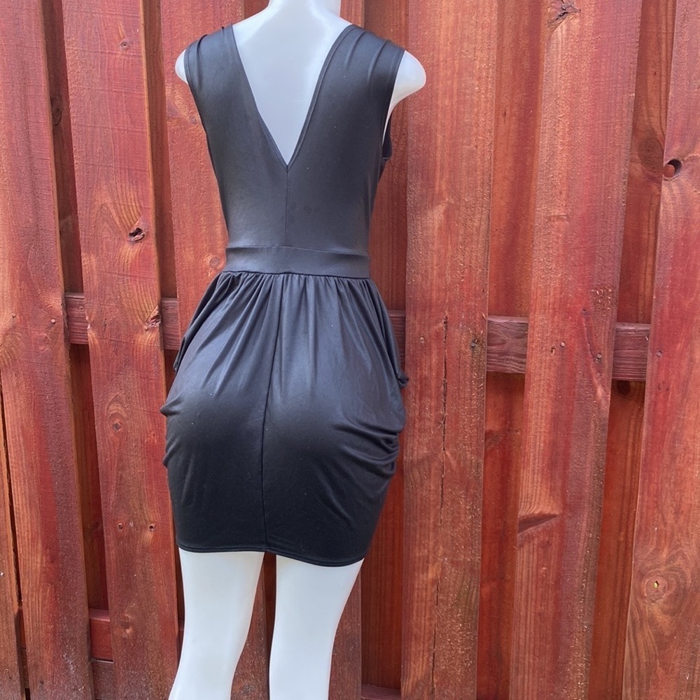 Good Time USA Women’s Sexy Wrap Cocktail Mini Black Dress Size S - Picture 6 of 9
